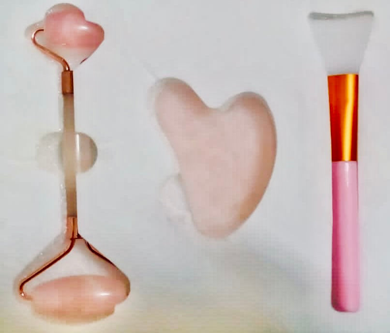 ROSE QUARTZ JADE ROLLER & GUA SHA PREMIUM SET