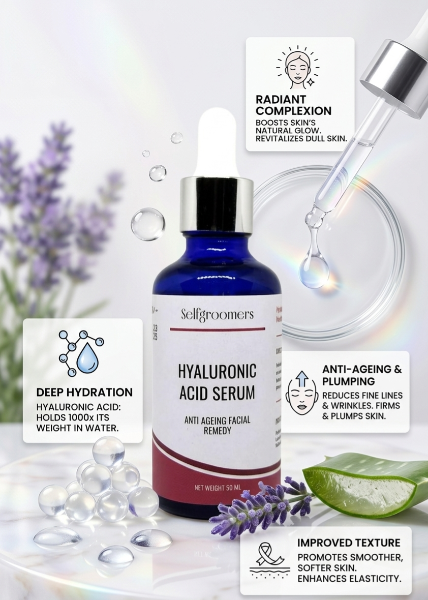 SELFGROOMERS HYALURONIC ACID SERUM.